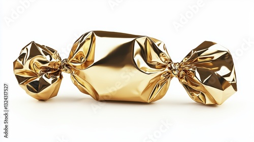 Wallpaper Mural Shiny Gold Candy Wrapper on White Background for Sweet Treats Torontodigital.ca