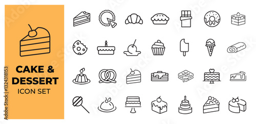 cake and dessert icon set