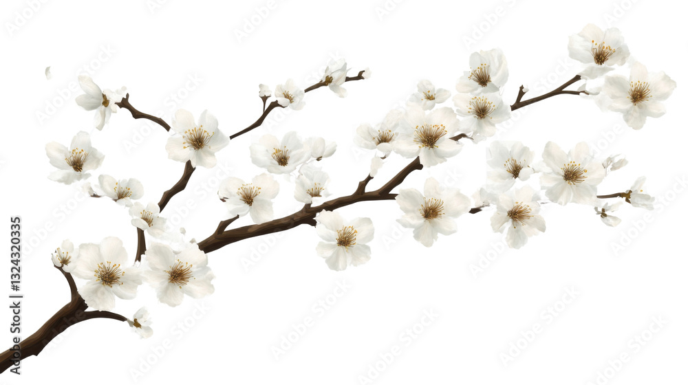 Asian and Chinese style Delicate branch isolated on white background Asian and Chinese style Delicate branch isolated on white background