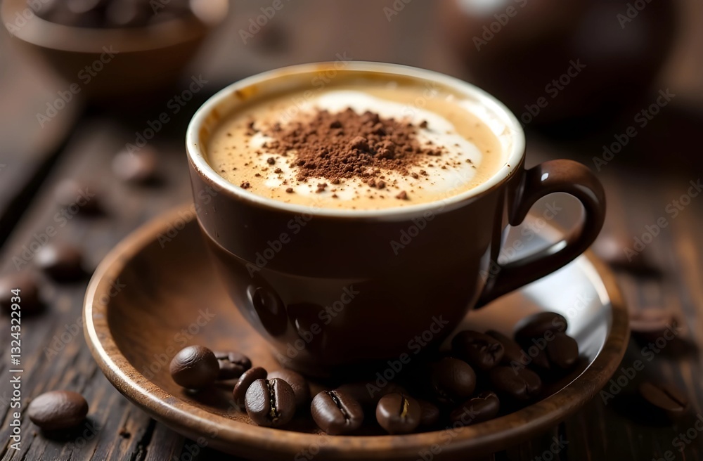 cup of coffee with beans cup of coffee with beans