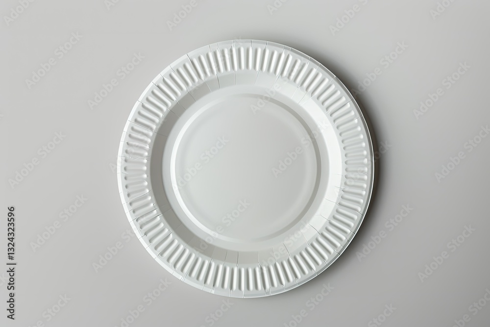 ultra HD visual of White paper plate isolated white white ultra HD visual of White paper plate isolated white white
