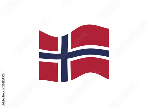 Flag of Norway. Norwegian national symbol in official colors. Template icon. Abstract vector background.