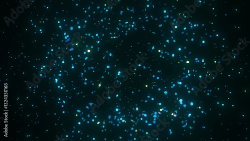 Glowing particles dynamically align to form a futuristic map of France. The animation features rotating perspectives and cosmic lighting, creating a mesmerizing sci-fi atmosphere.