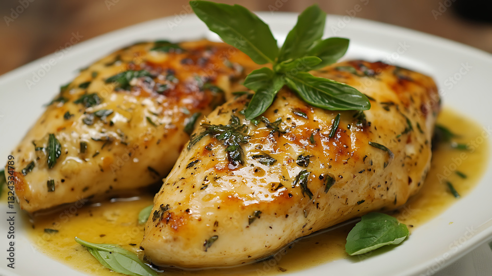 Pan-Seared Chicken Breasts with Herb Sauce and Basil Pan-Seared Chicken Breasts with Herb Sauce and Basil