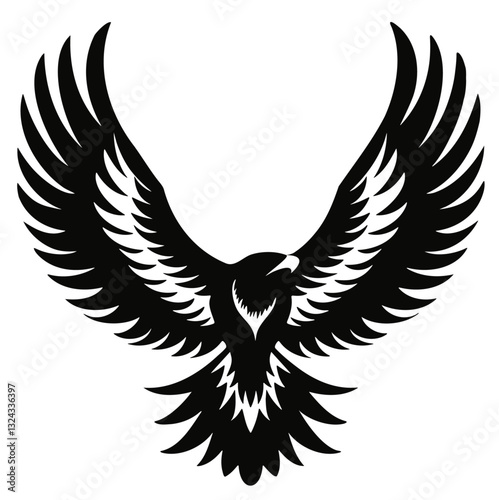 Detailed vector illustration of a bald eagle with wings spread wide, sharp talons extended, and beak open in an aggressive pose. Generative by Ai
