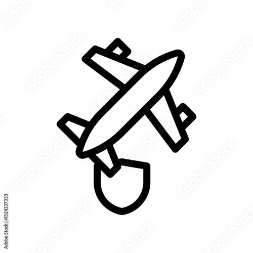 travel insurance line icon