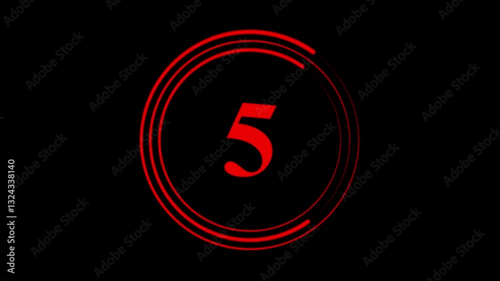 Countdown timer 10 seconds animation retro projector style from ten to zero. in 4k, Minimal countdown timer with tailed lines circling counterclockwise from 10 to 0 seconds, 