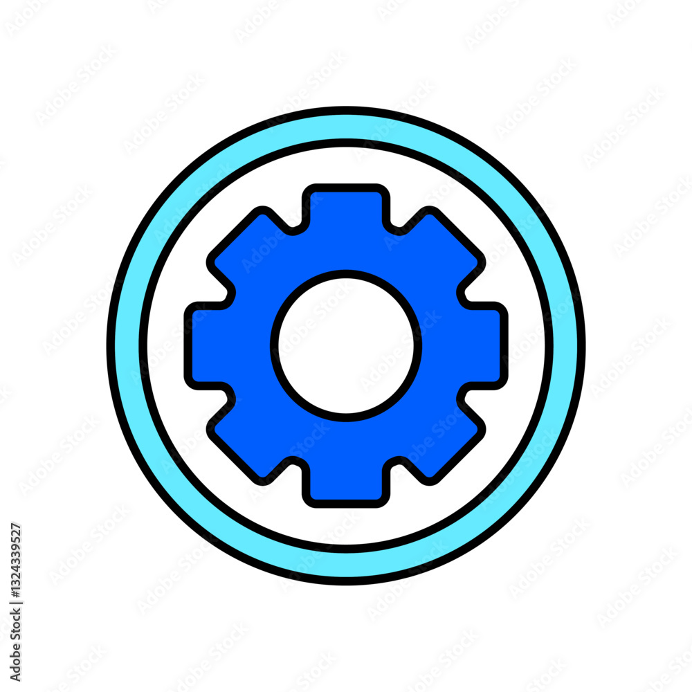 Icon a gear, isolated against a clean background. Icon a gear, isolated against a clean background.