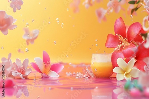 tropical spa drink with flowers