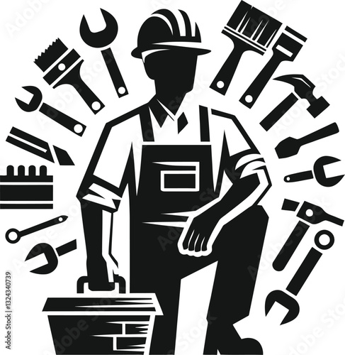 Skilled Tradesman Silhouette: Tools of the Craft