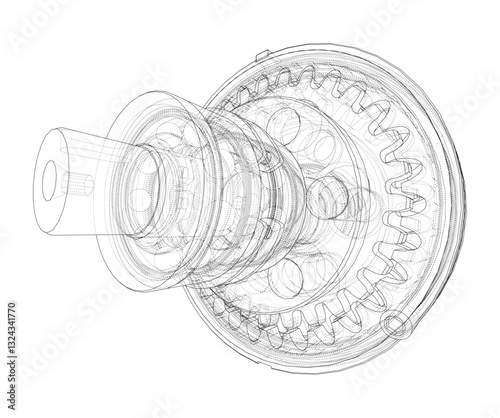 Wave Reducer. Vector illustration, 3d render