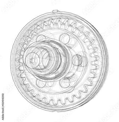 Wave Reducer. Vector illustration, 3d render