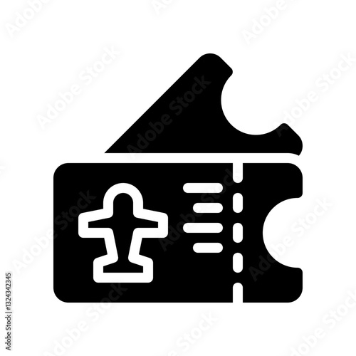 flight ticket glyph icon