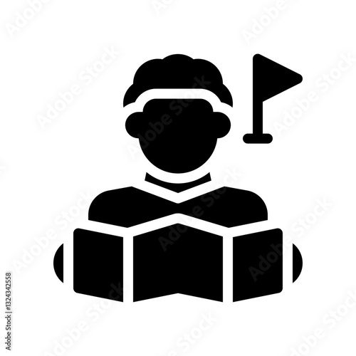 travel guide glyph icon