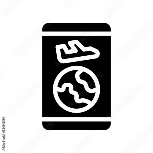 travel app glyph icon