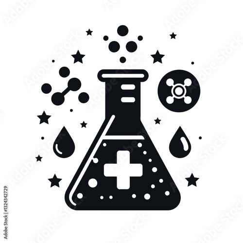 Scientific Exploration: Laboratory Flask and Molecules Design