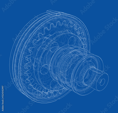 Wave Reducer. Vector illustration, 3d render