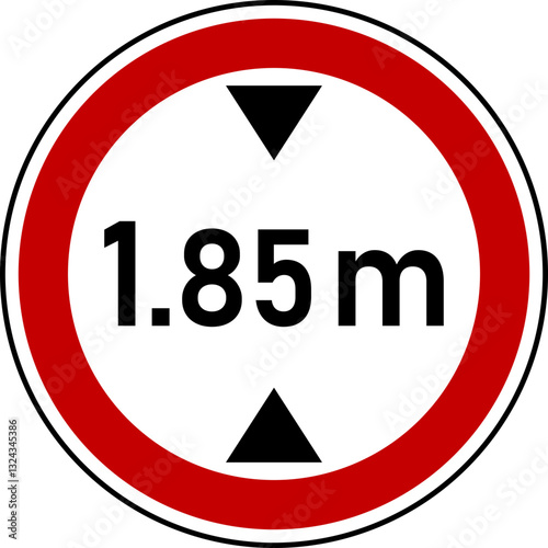 Free Download  1.85 m height restriction circular sign sticker  - GFXLoad