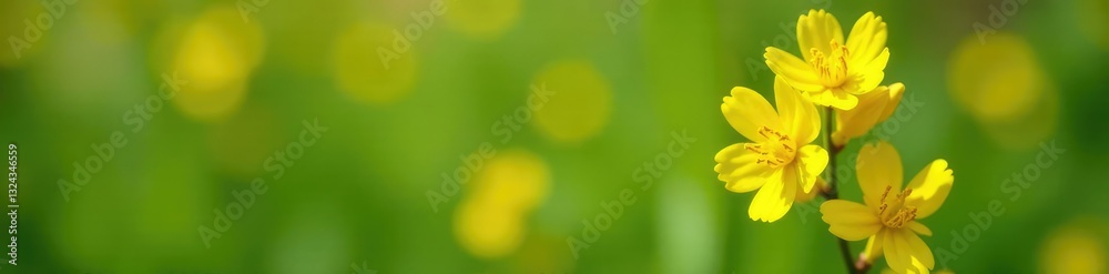 Bright yellow flowers in clusters on a slender stem, Toadflax flower, Garden flower Bright yellow flowers in clusters on a slender stem, Toadflax flower, Garden flower