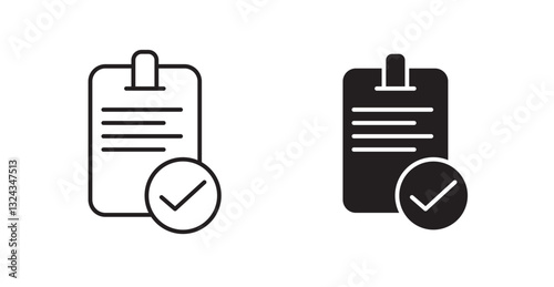 Audit report thin line and fill vector icons set