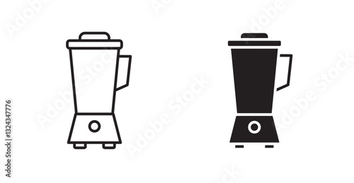 Blender thin line and fill vector icons set