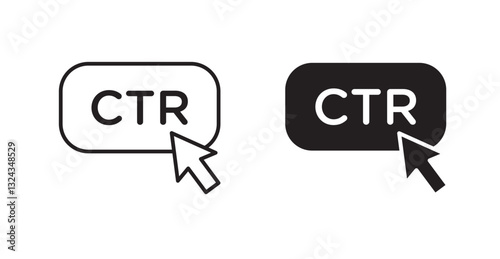 CTR thin line and fill vector icons set