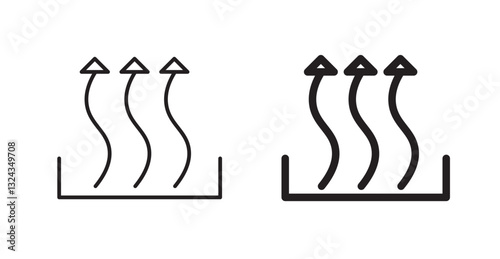 Heat thin line and fill vector icons set