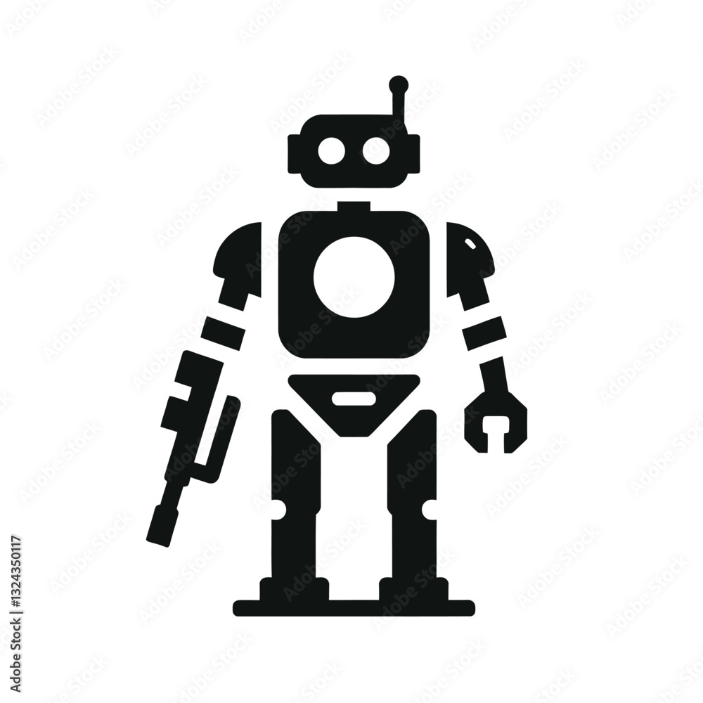 Fototapeta premium Vintage Robot Design: Retro Futuristic Illustration