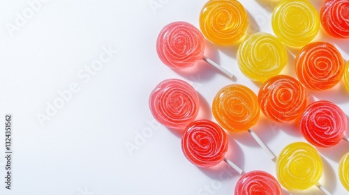 Vibrant Lollipops Pattern Against A White Canvas