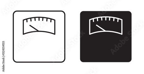 Weight scale thin line and fill vector icons set