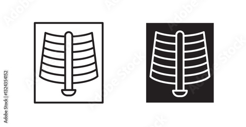 X ray thin line and fill vector icons set