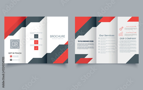 Corporate Trifold Brochure Template. Business Marketing Design