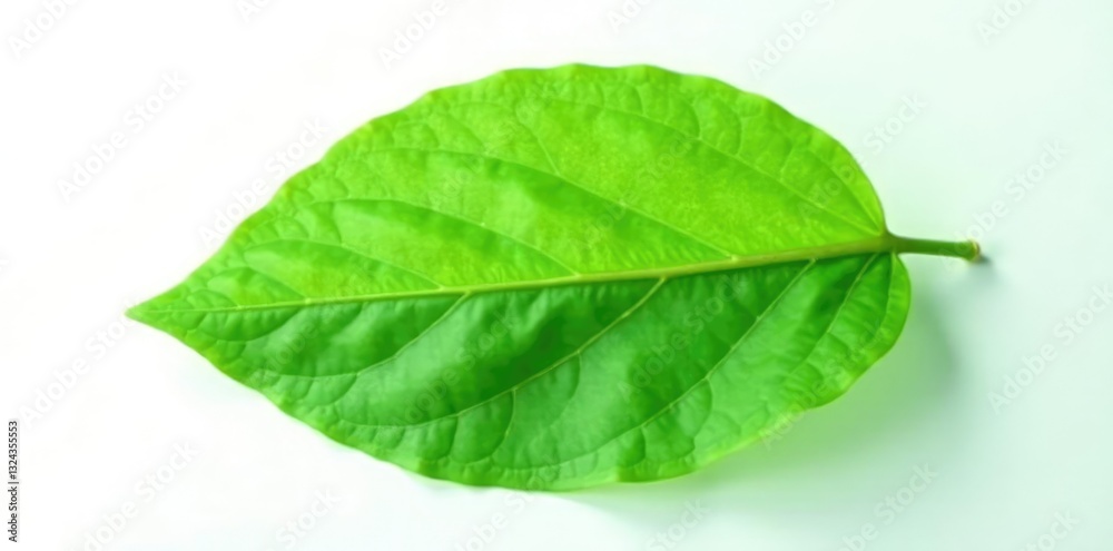 Obraz premium Delicate green leaf isolated on white background, naturephotography, flora