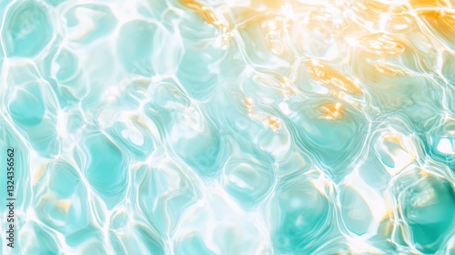 Vibrant Rippling Water With Golden Sunlight Shimmer