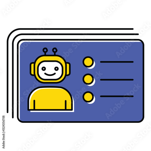 AI Chat Assistant and Contact List vector Icon Design