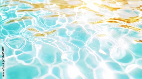 Golden Light Reflecting On A Rippling Water Surface