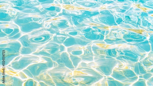 Turquoise Water Surface With Patterns Of Sunlight