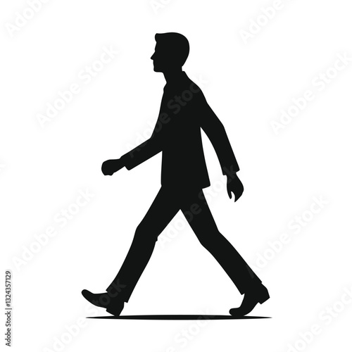 Professional Walking: Businessman with Briefcase Silhouette