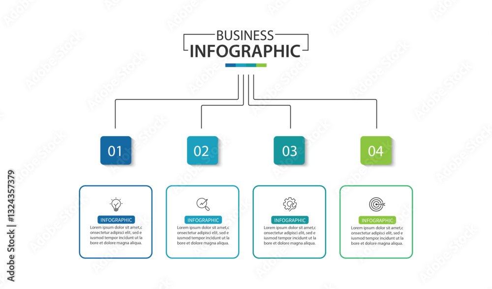 Design template for vector infographic labels with icons and 4 options or steps. Design template for vector infographic labels with icons and 4 options or steps.