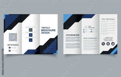 Corporate Trifold Brochure Template. Business Marketing Design
