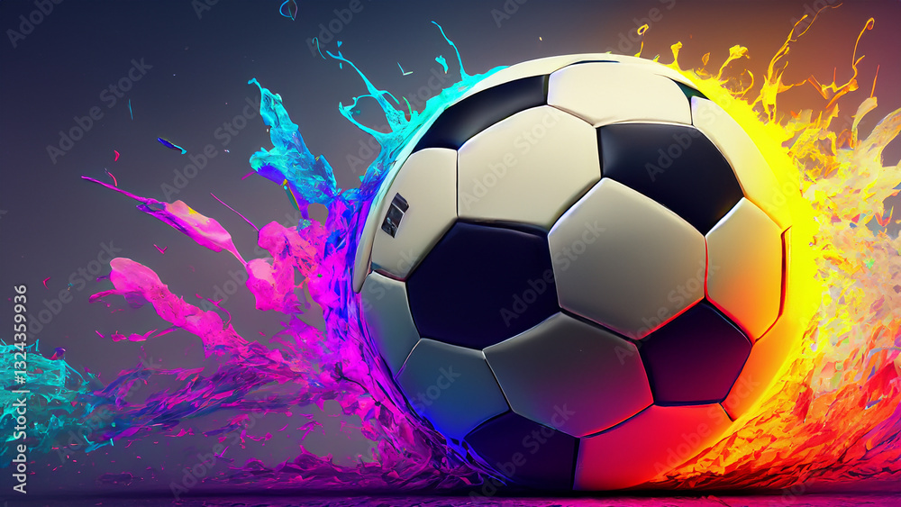 Obraz premium Background hyper realistic colorful football beautiful wallpaper hd best quality image art illustration design