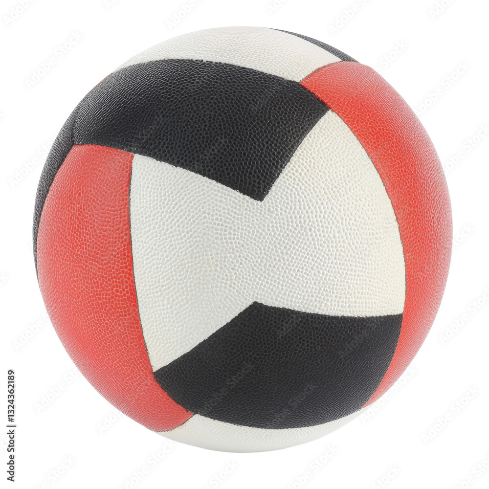 Fototapeta premium Classic football ball positioned on green grass field ready for play representing team sports and competition isolated on a white background.