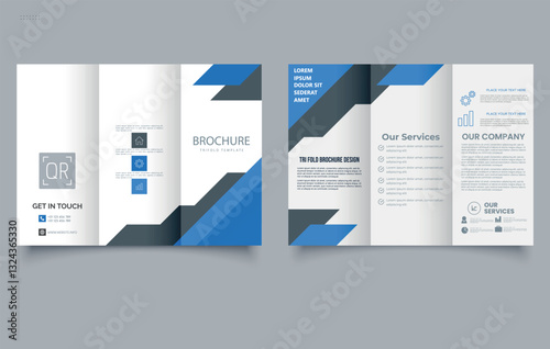 Corporate Trifold Brochure Template. Business Marketing Design