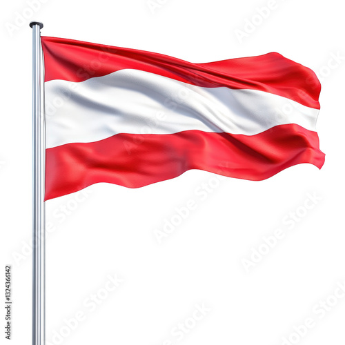 Free Download Beautiful flag waving in the wind against a clear blue sky symbolizing freedom and national pride isolated on a white background. - GFXLoad