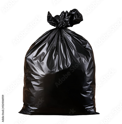 Wallpaper Mural Black garbage bag full of trash, isolated on a transparent background. PNG Torontodigital.ca