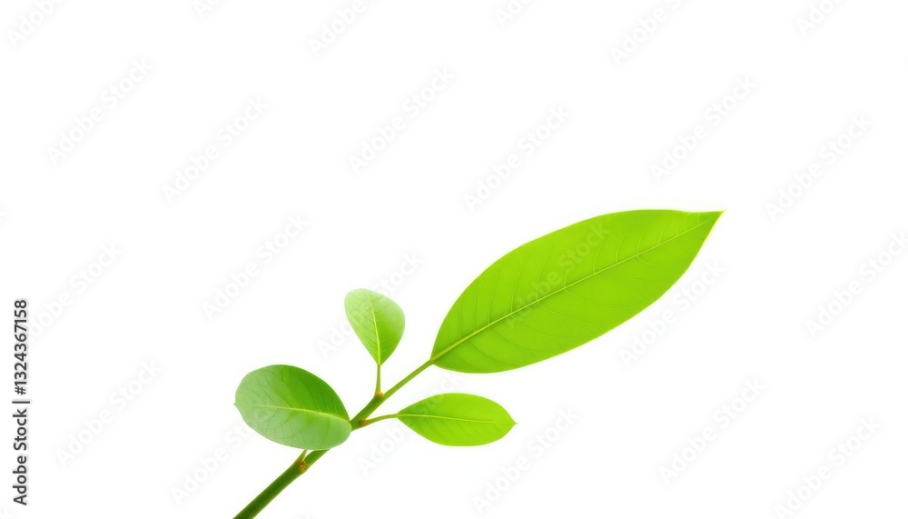 Single vibrant green plant, isolated on pure white, element, outdoor plant Single vibrant green plant, isolated on pure white, element, outdoor plant