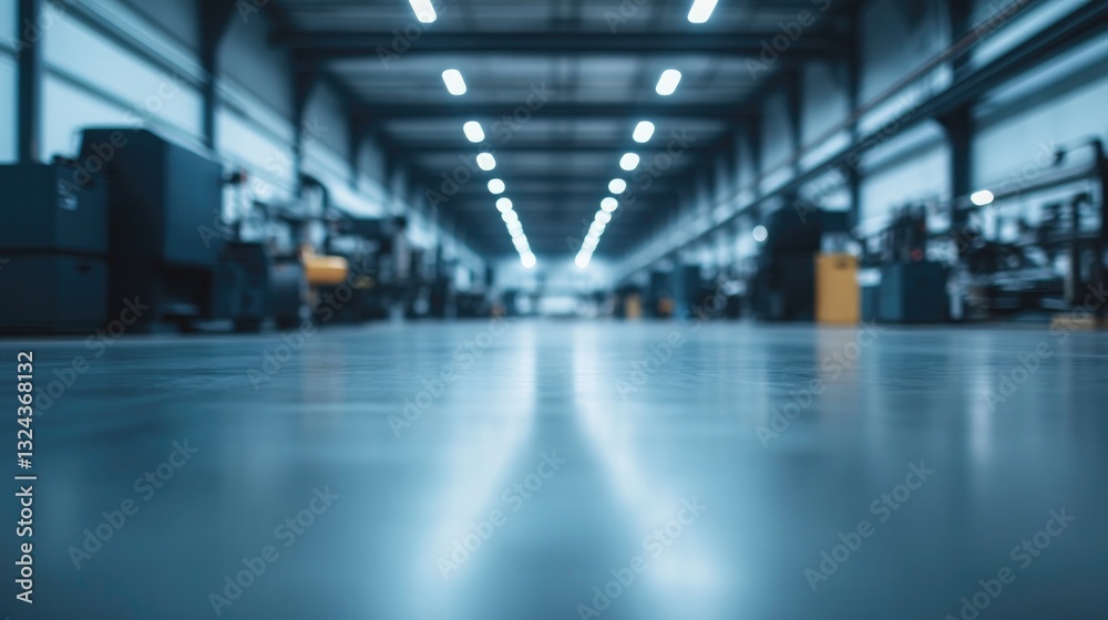 minimalistic scenic capture of empty industrial workshop featuring various unused tools and machines