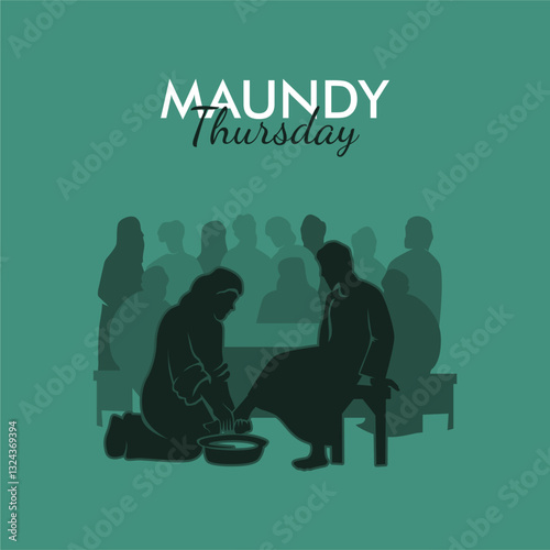 vector maundy thursday poster template