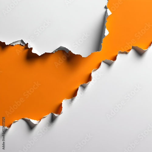 orange and white torn papaer background