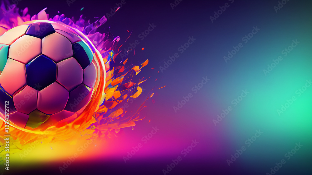 Naklejka premium Background hyper realistic colorful football beautiful wallpaper hd best quality image art illustration design